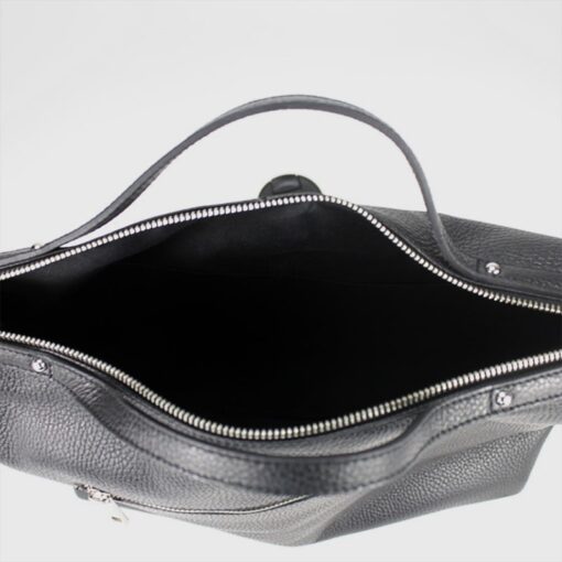 Borsa Pelle Borsa Artigianale Vera Pelle Zaini Pelle Donna Zaino Donna Pelle Borsa Zaino Pelle Borse in Pelle Artigianali Pelletteria Dhatri Nero Interno-min