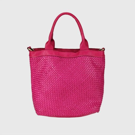 Borsa Pelle Intrecciata Borse Pelle Intrecciata Borsa Intrecciata Borsa Pelle Vintage Borsa Pelle Lavata Borsa Vintage Karuka Fucsia-min