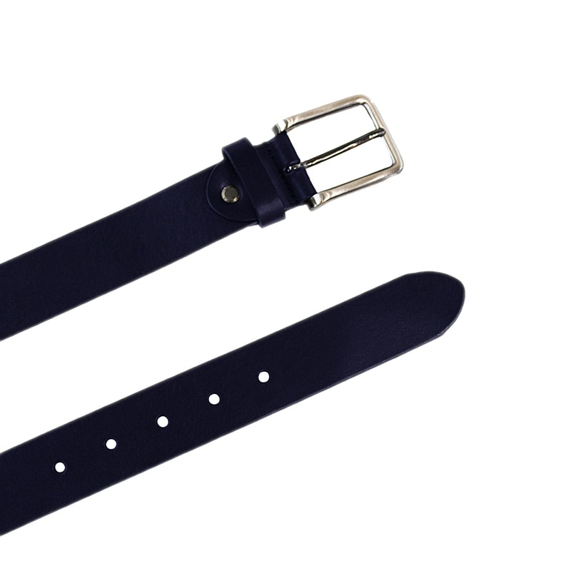 Cintura Vera Pelle Artigianale Cuoio Italiana Made In Italy Blu Aereo